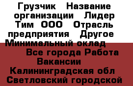 Грузчик › Название организации ­ Лидер Тим, ООО › Отрасль предприятия ­ Другое › Минимальный оклад ­ 22 000 - Все города Работа » Вакансии   . Калининградская обл.,Светловский городской округ 